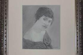 Rose,Graphite,13 x 14