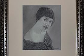 Rose,Graphite,13 x 14