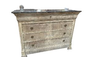 Louis Philipe Marble Top Chest, 51Wx24Dx38H