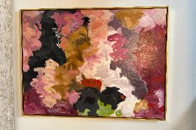 "Negroni Spritzer", 30"x40", gold frame, Sarah Thorne Davis