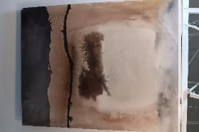"Mycelium", 48x60, Ink on raw canvas