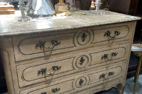 19th century French Louis XV Faux Painted Marble Chest 51"W x 24"D x 37"H Item#612