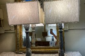 Pair Lamps Blue Shades Included, Item#916