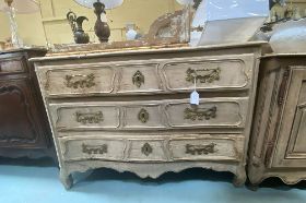 FR Blchd Walnut XIV Commode; 52Wx26Dx36H